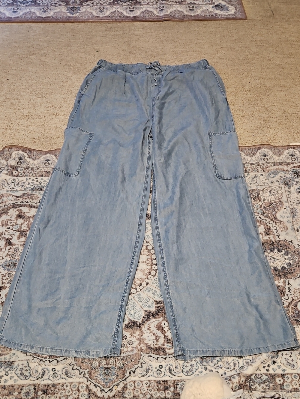For The Republic Light Blue Wide Leg Pants